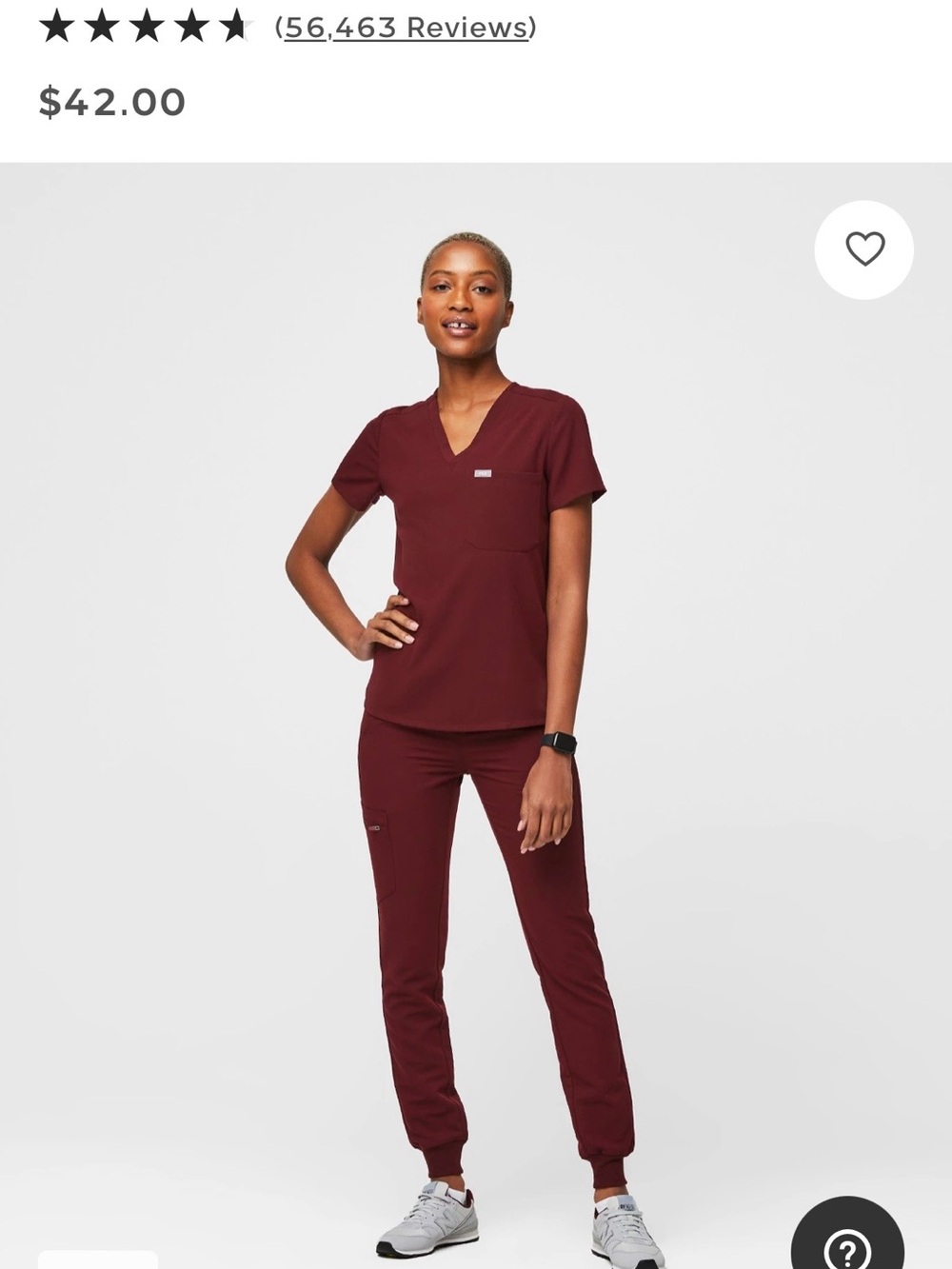 FIGS Burgundy Catarina One-Pocket Scrub Top NWT
